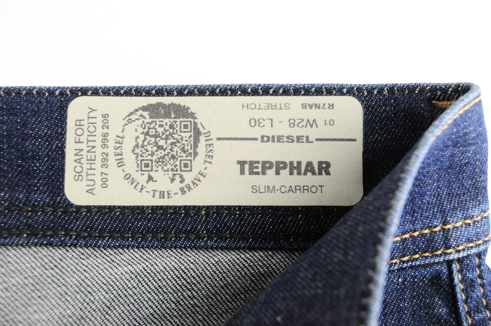 DIESEL Tepphar R7NA8 Men's Blue Slim Carrot Stretch Jeans W28/L30 Cotton