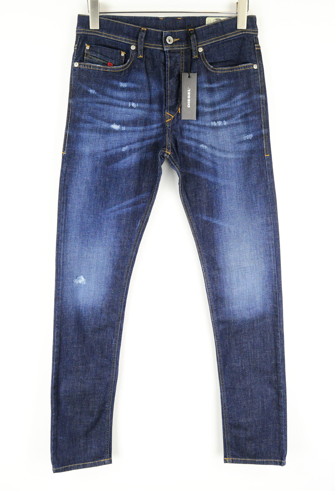 DIESEL Tepphar R7NA8 Men Blue Distressed Slim Carrot Stretch Jeans W28/L32