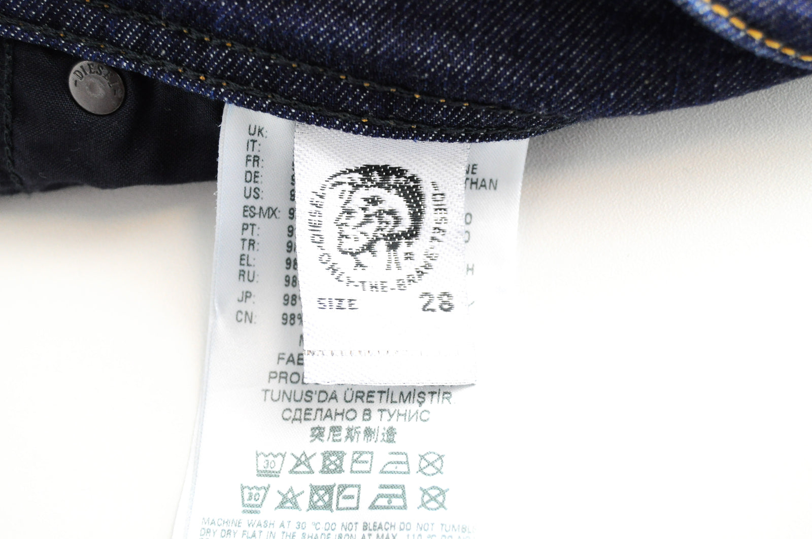 DIESEL Tepphar R7NA8 Men Blue Distressed Slim Carrot Stretch Jeans W28/L32