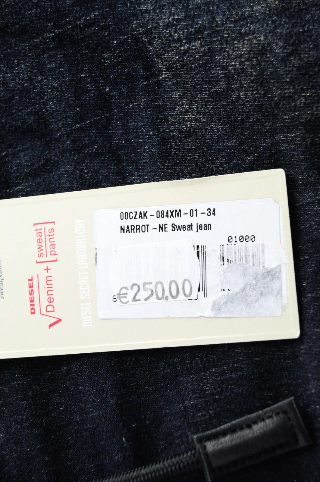 DIESEL Narrot-NE 084XM Men's Blue Jogg Slim Ripped Stretch Jeans W34 Cotton