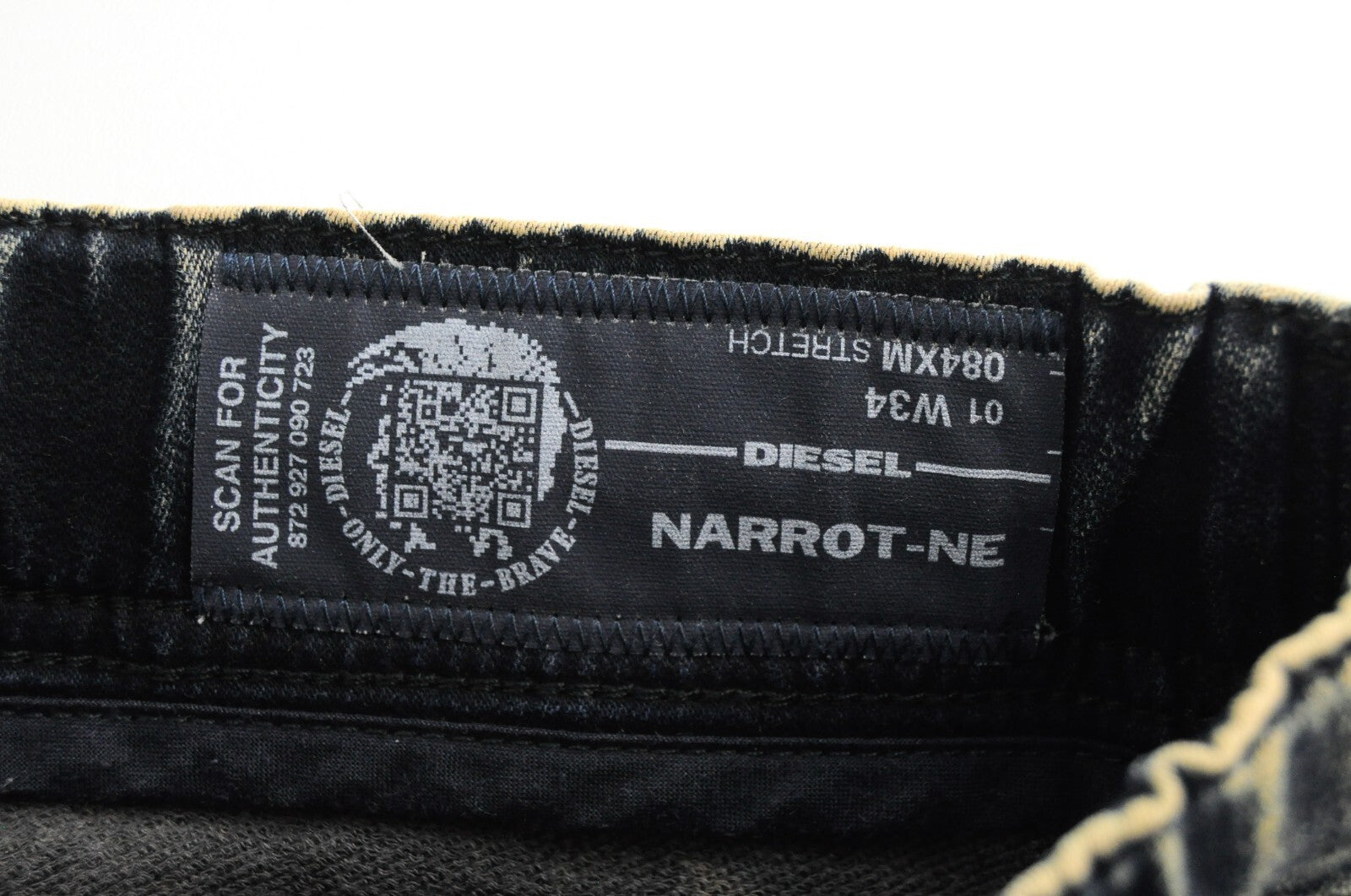 DIESEL Narrot-NE 084XM Men's Blue Jogg Slim Ripped Stretch Jeans W34 Cotton