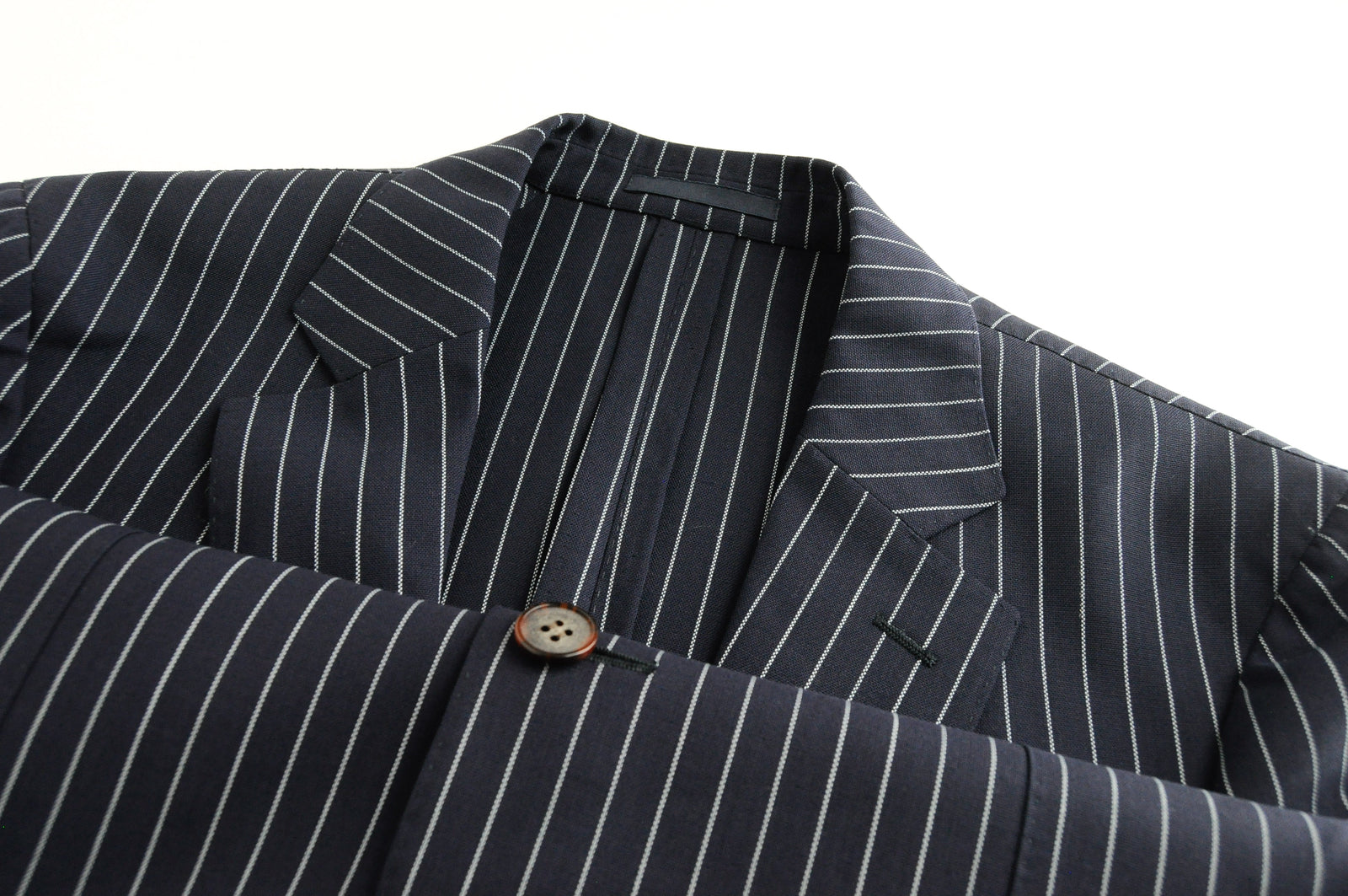 SUITSUPPLY Havana Traveller Men's Navy Striped Slim Wool Blazer UK40R Unlined