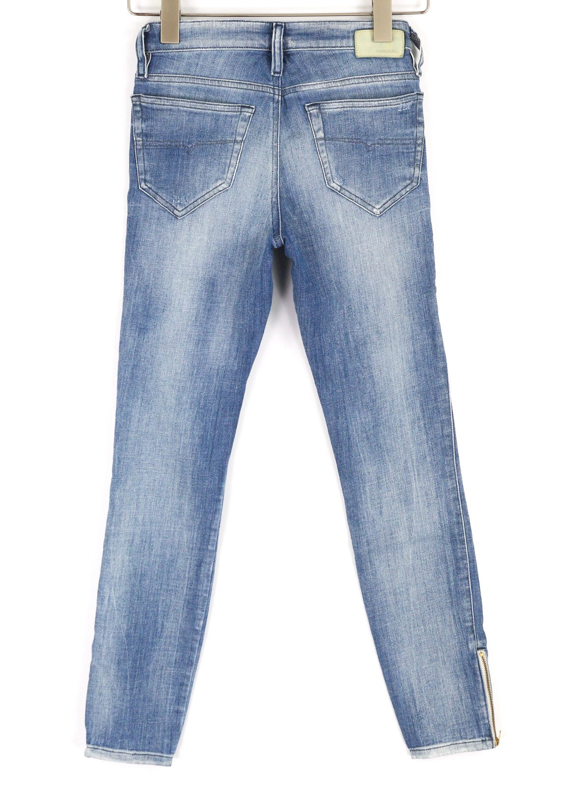 DIESEL Skinzee-Zip 0681E Women Jeans W23/L30 Super Slim Skinny Denim Blue