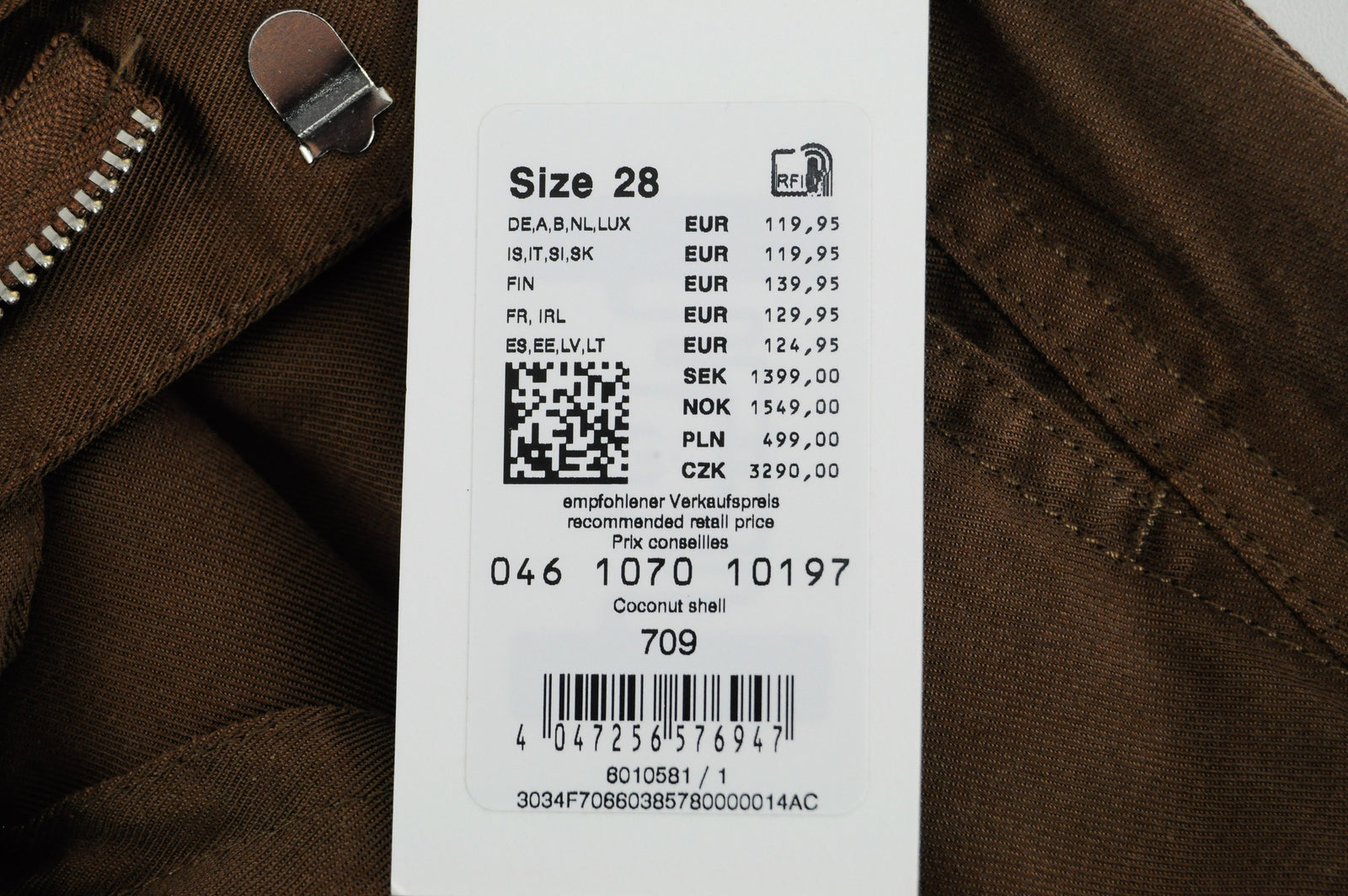 MARC O'POLO Women Trousers W28 Brown Cotton Blend Pleated Belted Multi Pocket