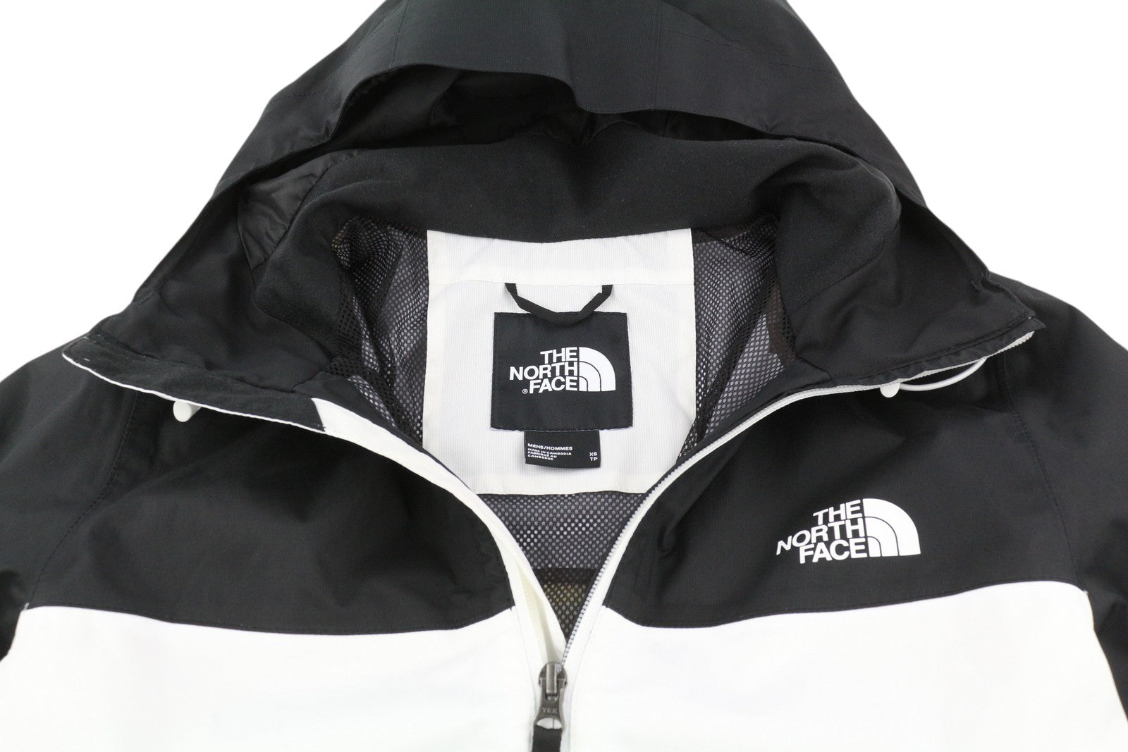 THE NORTH FACE Men Jacket XS Black Full Zip Hooded Lightweight Dry Vent White