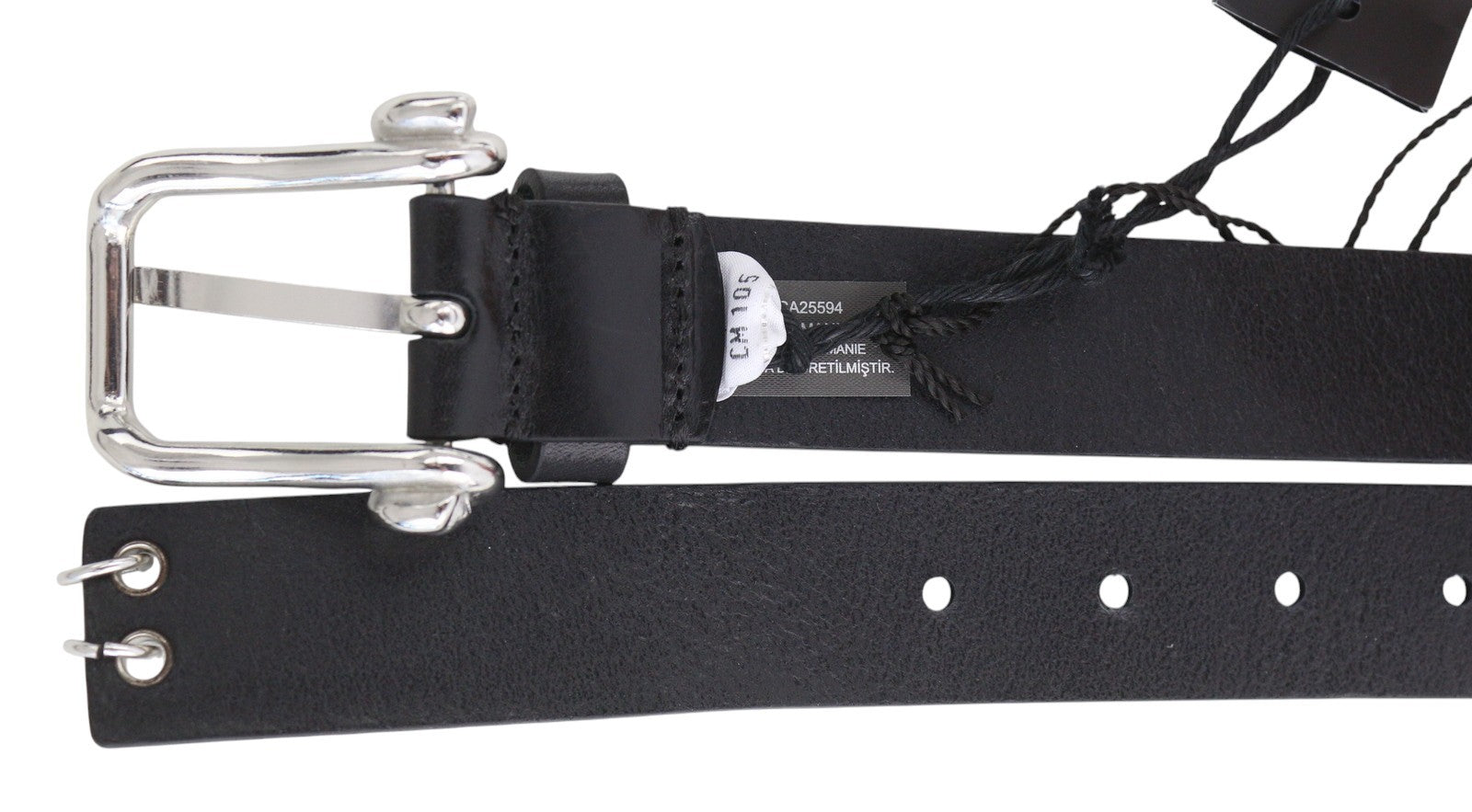 DIESEL B-Pirsin Men Belt 105 CM Black Leather Silver Tone Buckle Leather Casual