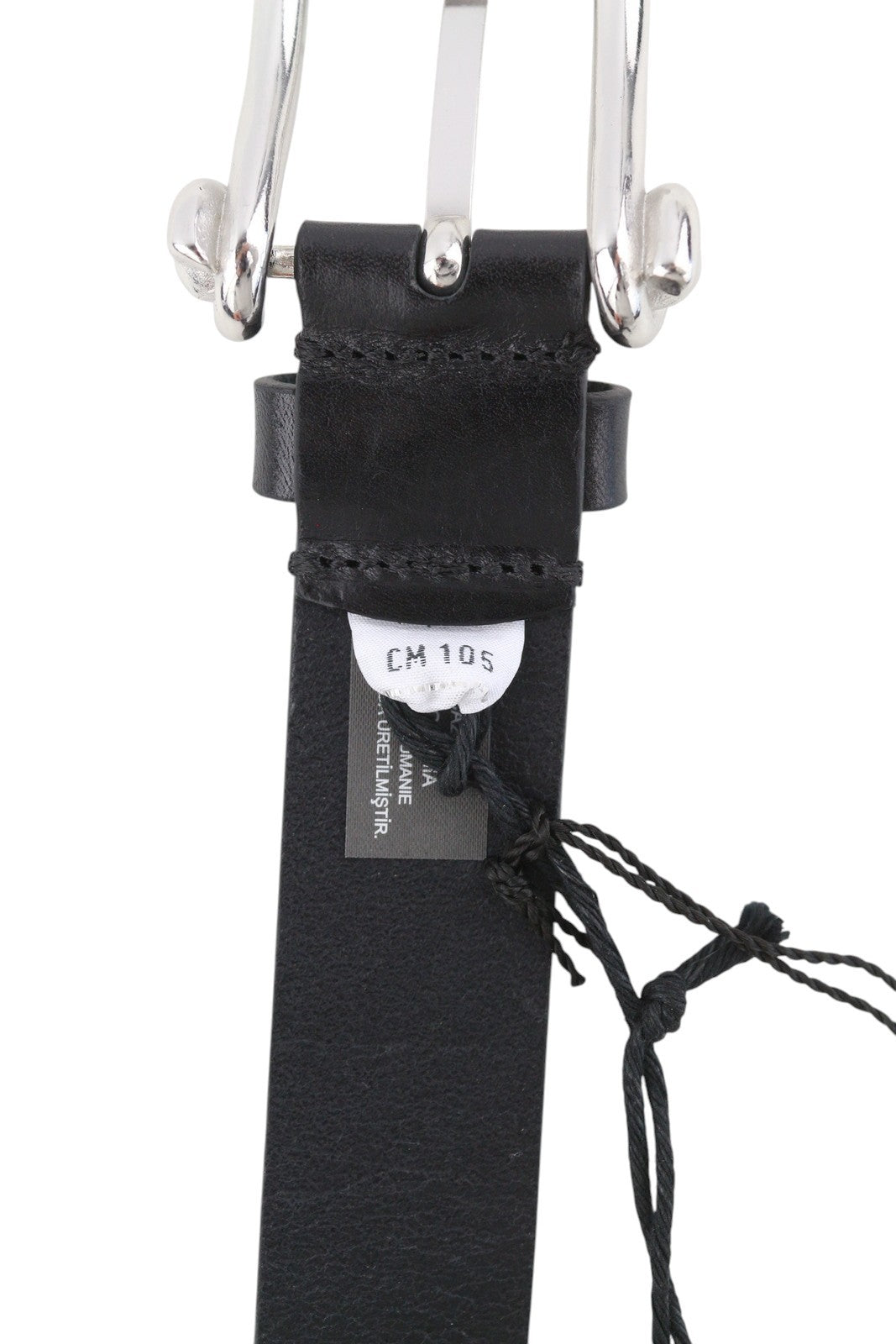 DIESEL B-Pirsin Men Belt 105 CM Black Leather Silver Tone Buckle Leather Casual