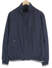 TOMMY HILFIGER Men Jacket XL Dark Blue Full Zip High Neck Mesh Lined Lightweight