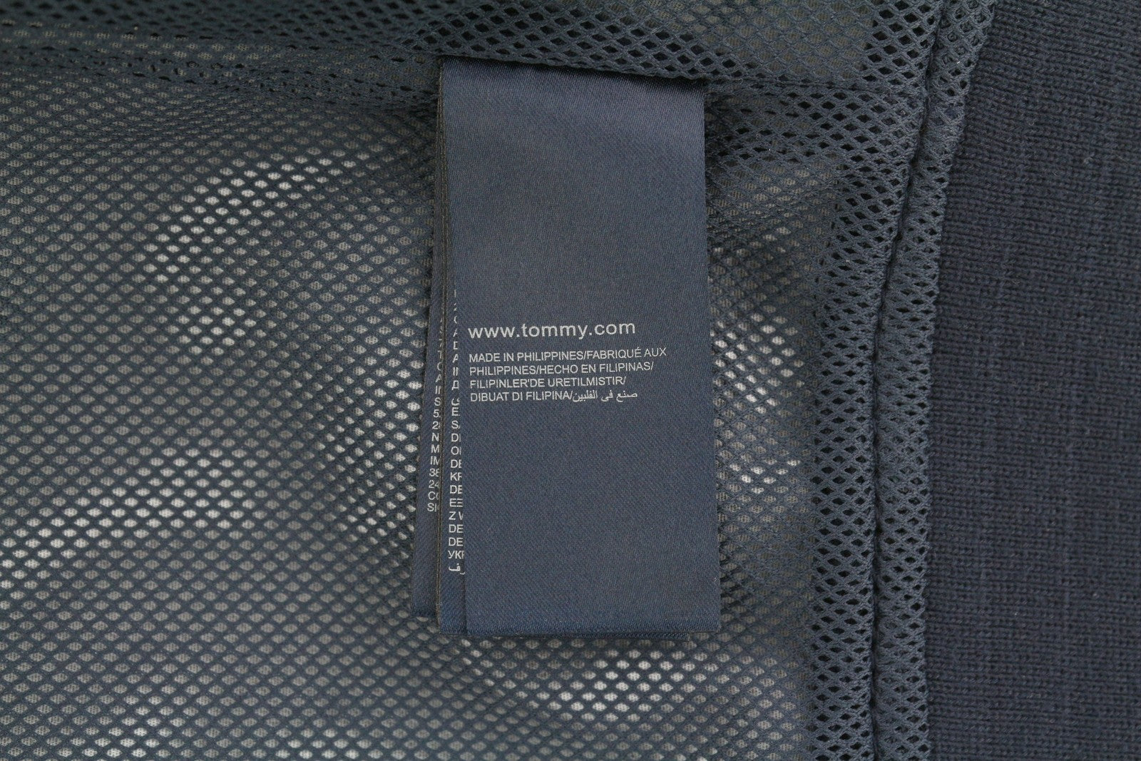 TOMMY HILFIGER Men Jacket XL Dark Blue Full Zip High Neck Mesh Lined Lightweight