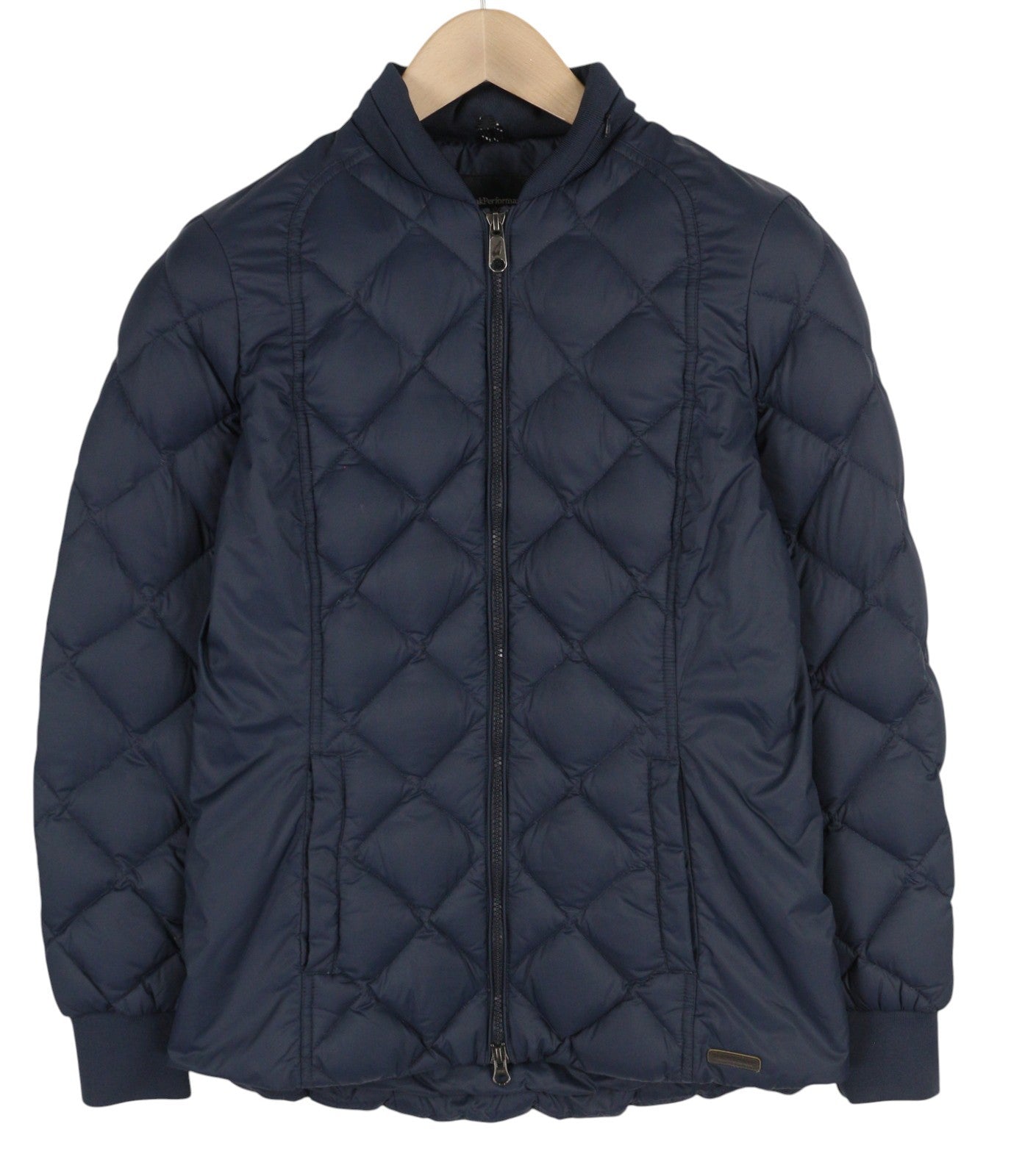 PEAK PERFORMANCE Grace Women Jacket S Dark Blue Down Filled Quilted Puffer Logo