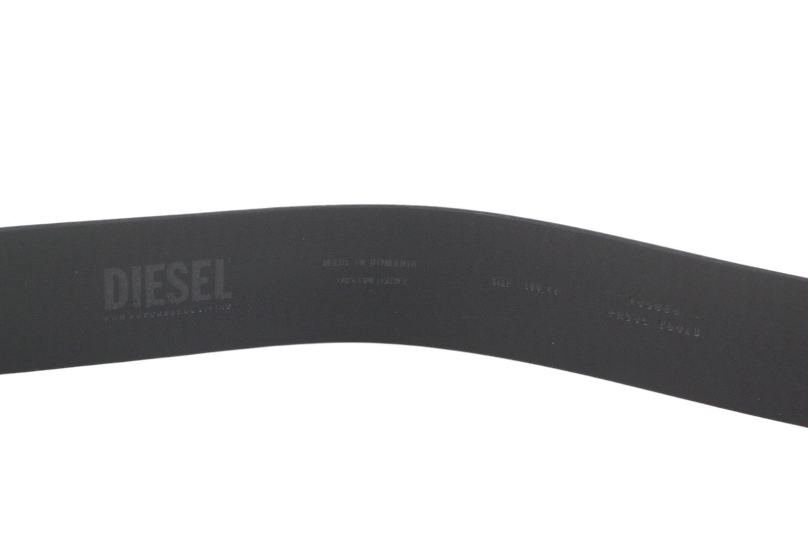 DIESEL B-Rolly Men Belt 100 CM Black Textured Leather Silver Tone Buckle Closure