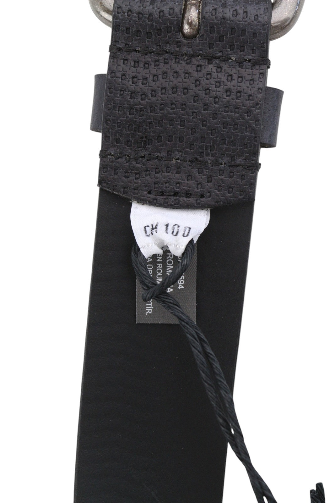 DIESEL B-Rolly Men Belt 100 CM Black Textured Leather Silver Tone Buckle Closure