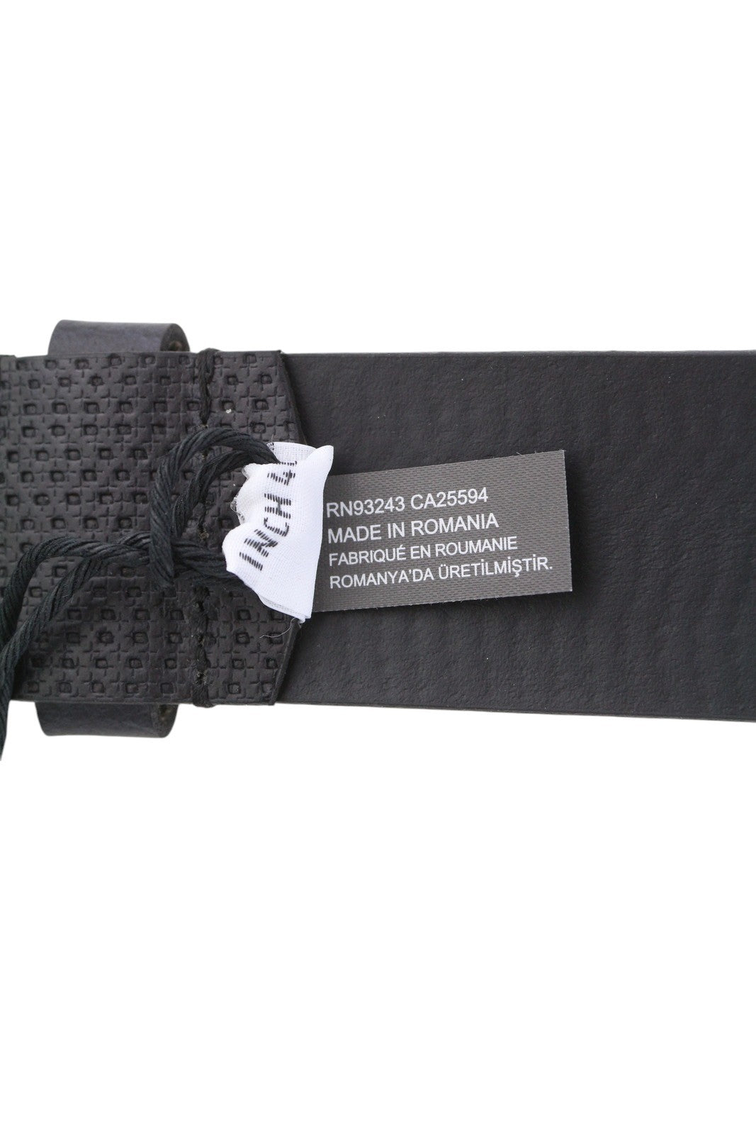 DIESEL B-Rolly Men Belt 100 CM Black Textured Leather Silver Tone Buckle Closure