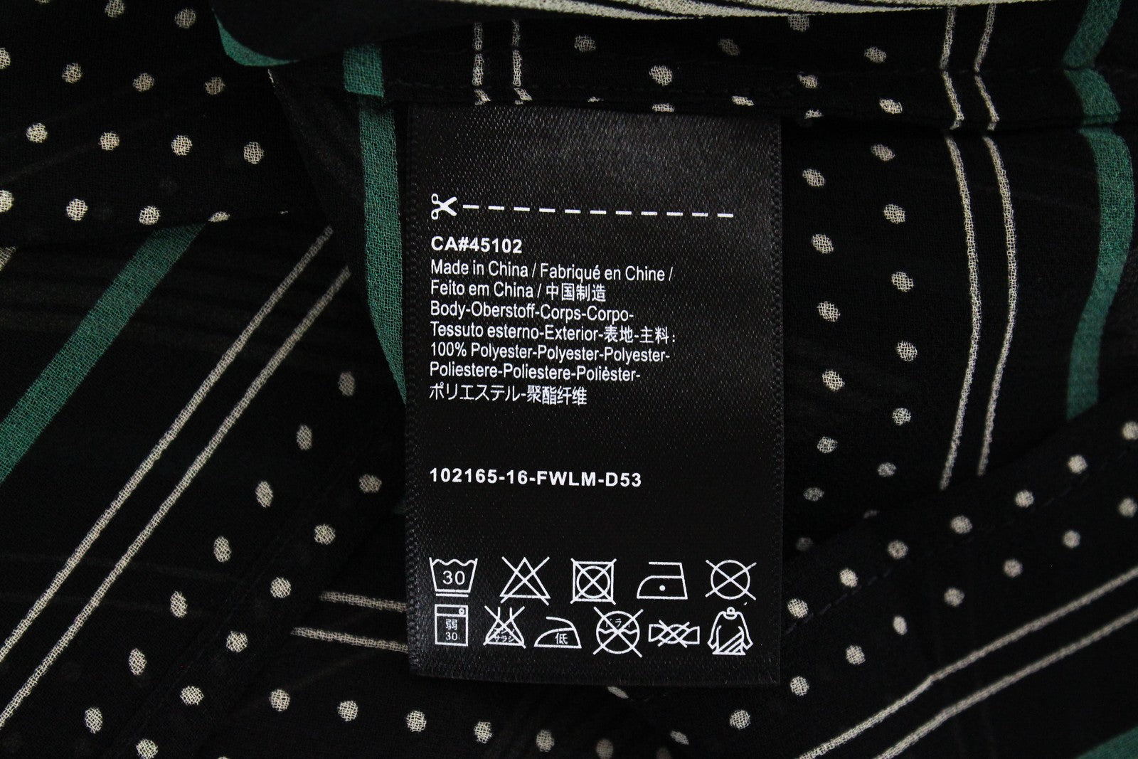 MAISON SCOTCH Womens T-Shirt M Black Green Patterned See-Through Short Sleeve