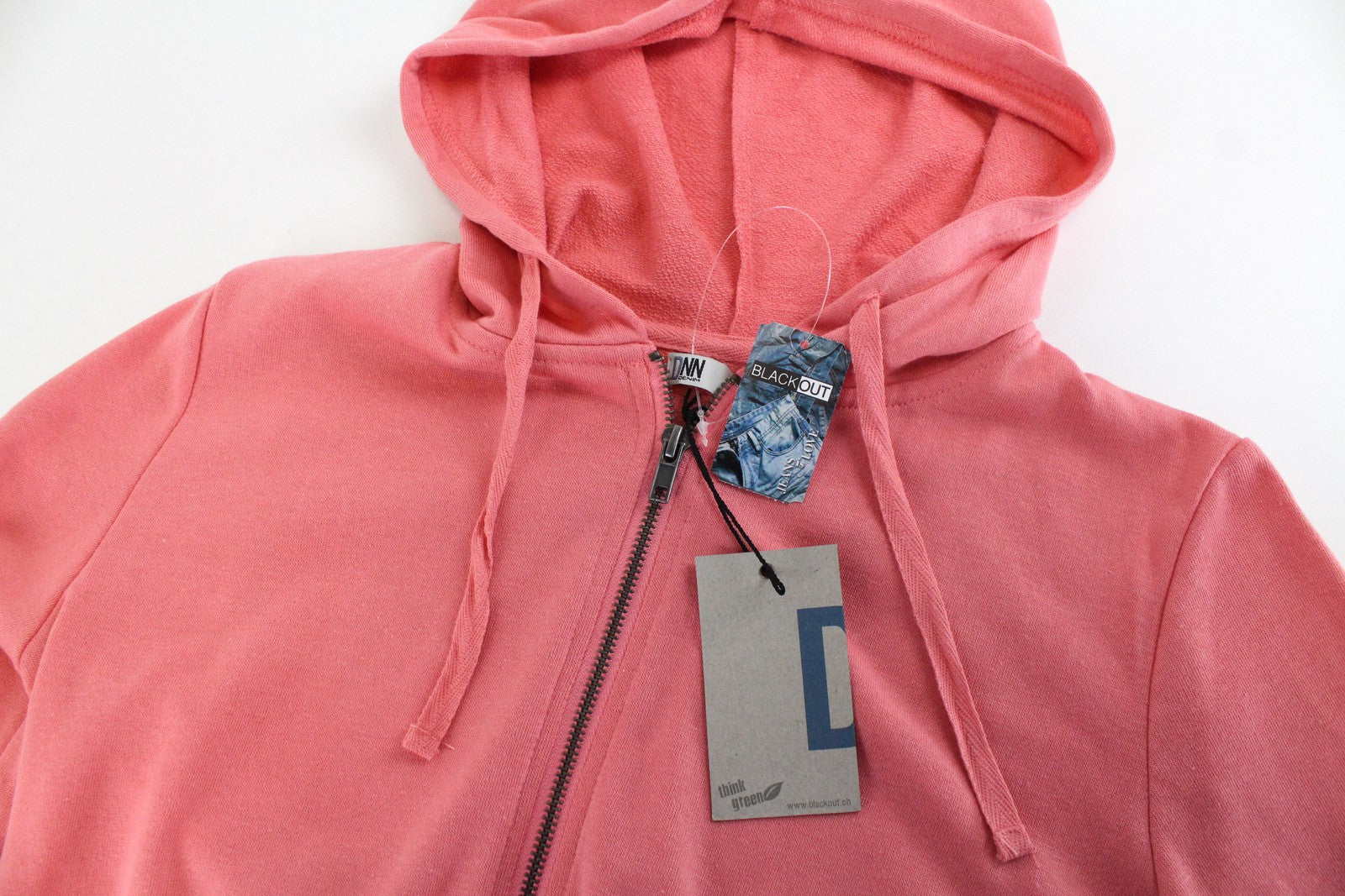 DNN DENIM BLACK OUT Marina Mens Sweatshirt 2XS Pink Cotton Long Sleeved Hoodie