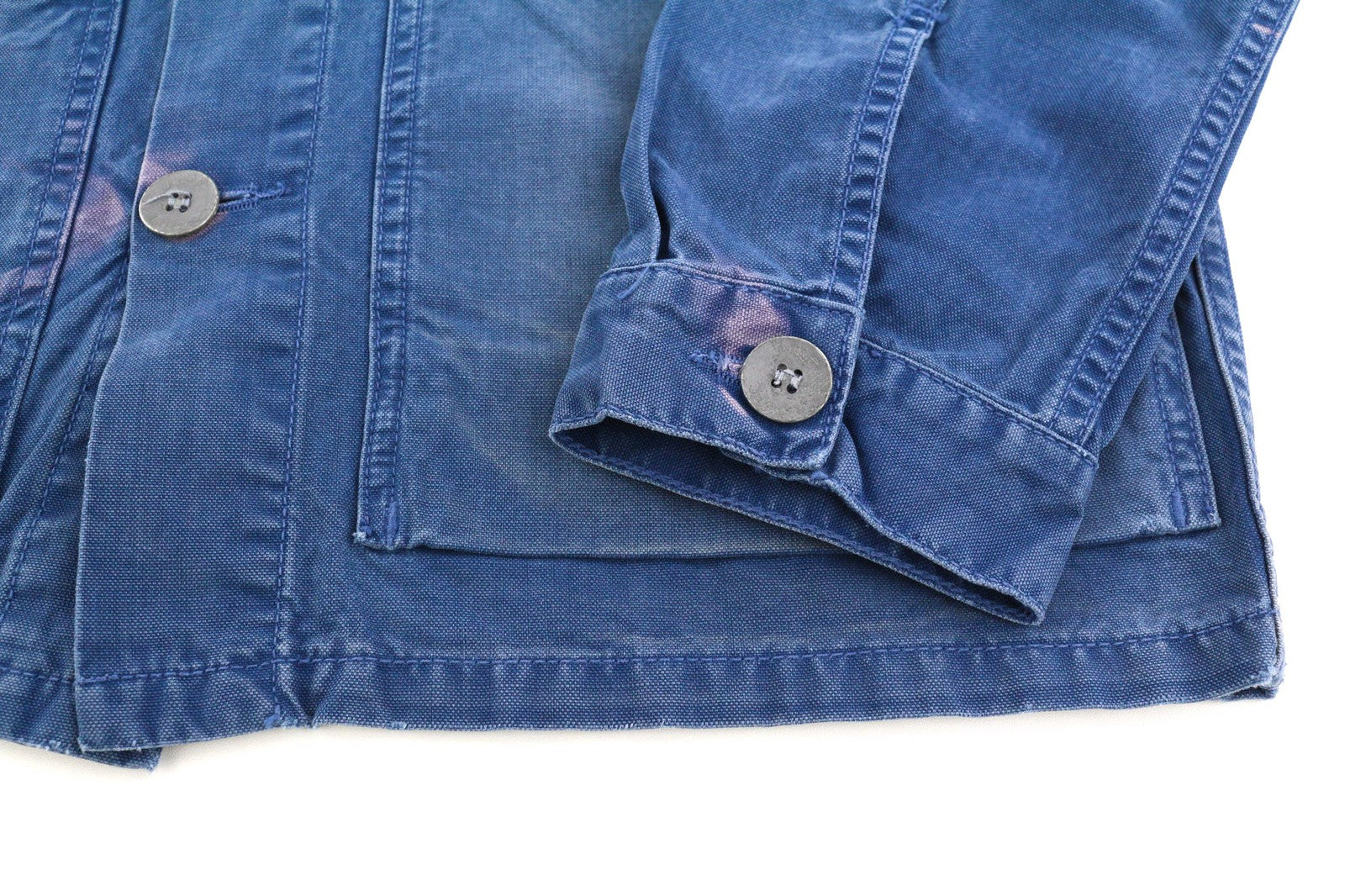 NUDIE Paul Mens Jacket S Worker Oden Blue Washed Buttoned Neck Unlined