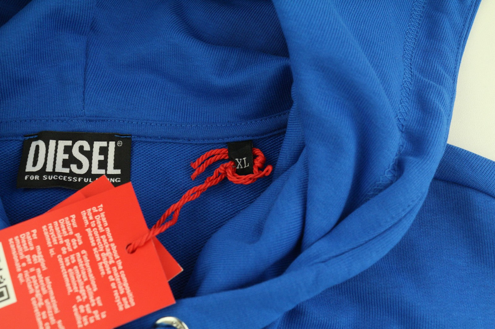 DIESEL S-Ginn-Hood-K25 Mens Hoodie XL Blue Oversizedd Pullover Kangaroo RRP€125