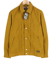DIESEL Jerkley Mens Jacket M 55DSL Snap Buttons Lined Neck Pockets Mustard