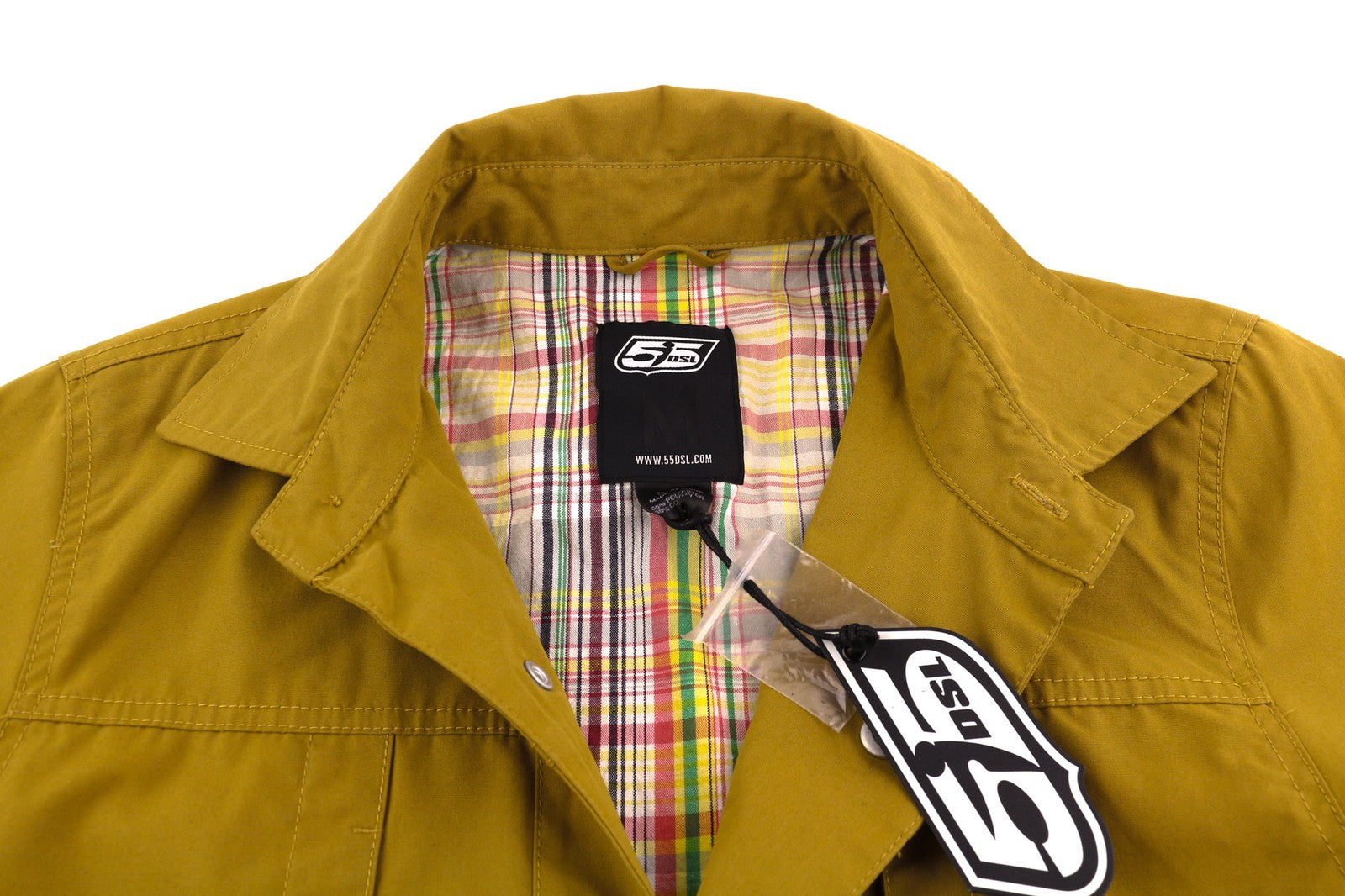 DIESEL Jerkley Mens Jacket M 55DSL Snap Buttons Lined Neck Pockets Mustard