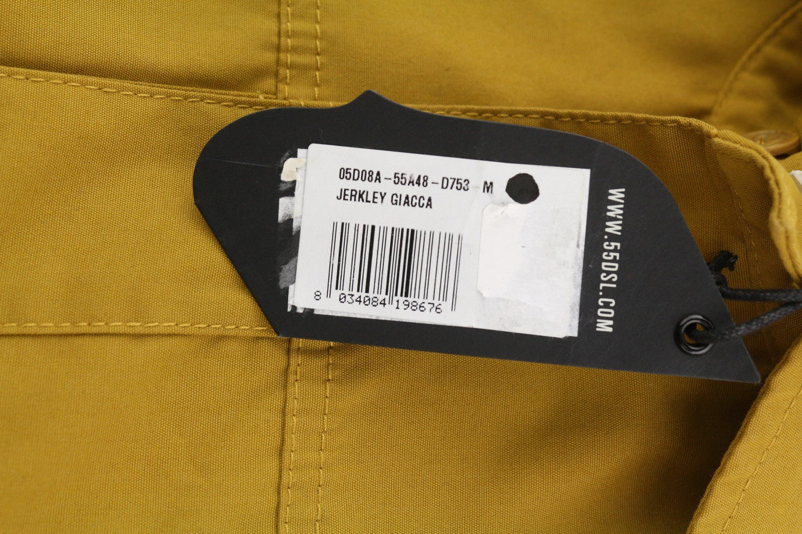 DIESEL Jerkley Mens Jacket M 55DSL Snap Buttons Lined Neck Pockets Mustard