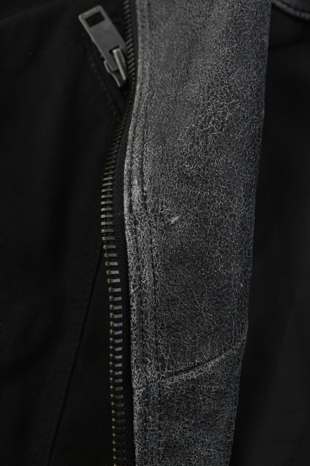 DIESEL L-Dada-A Womens Jacket M Dark Washed Goatskin Leather Asymm Zip RRP€410