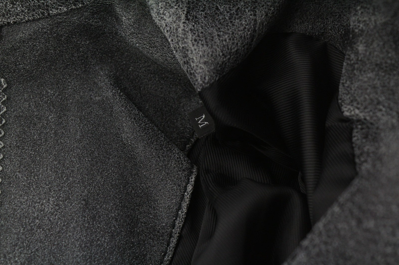 DIESEL L-Dada-A Womens Jacket M Dark Washed Goatskin Leather Asymm Zip RRP€410