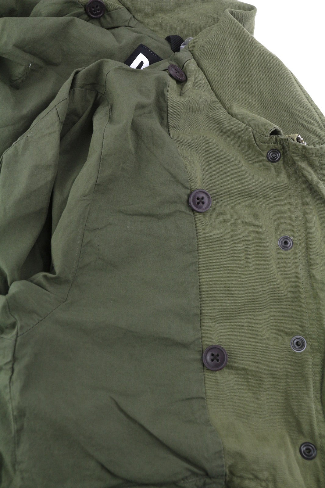 DIESEL G-Claudia Womens Jacket S Khaki Green Linen Blend Drawstring Waist