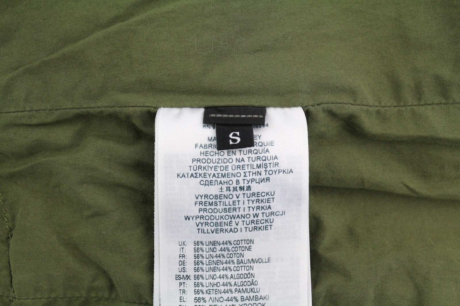 DIESEL G-Claudia Womens Jacket S Khaki Green Linen Blend Drawstring Waist