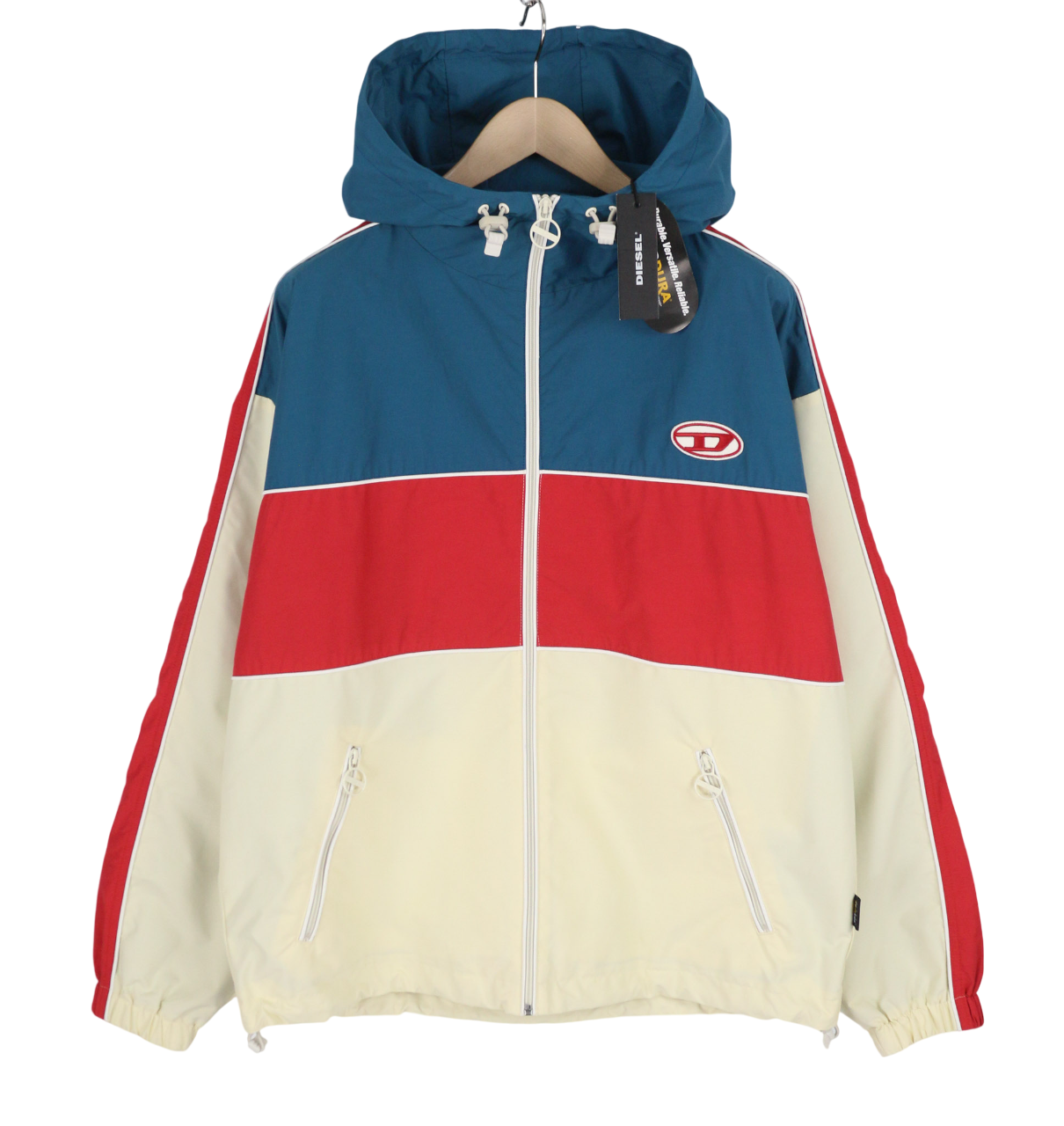 DIESEL J-Jason Mens Jacket L Full Zip Hooded Lined Lightweight Cordura RRP€250