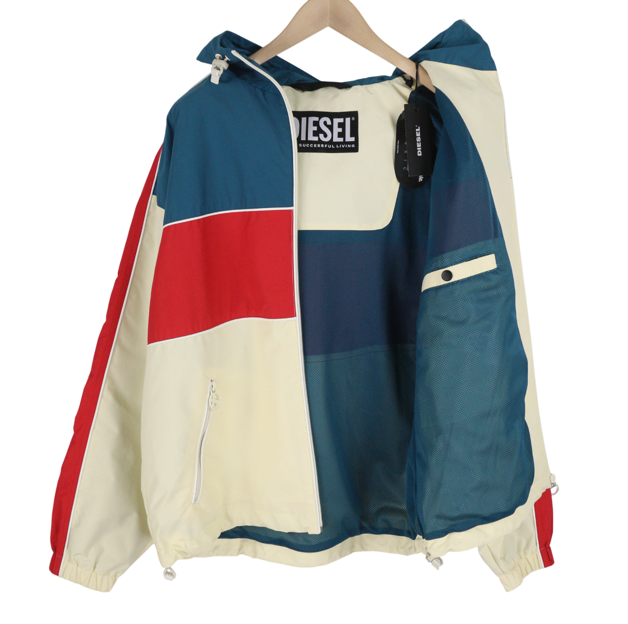 DIESEL J-Jason Mens Jacket L Full Zip Hooded Lined Lightweight Cordura RRP€250