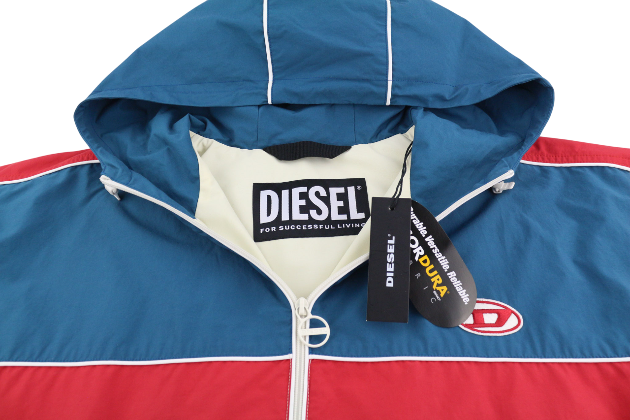 DIESEL J-Jason Mens Jacket L Full Zip Hooded Lined Lightweight Cordura RRP€250