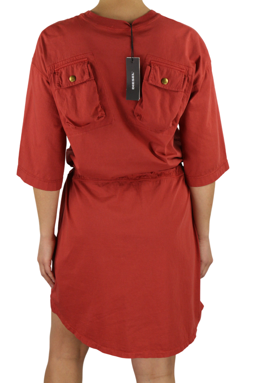 DIESEL D-Bells-B Womens Dress S 3/4 Sleeves Crew Neck Drawstring Waist RRP€110