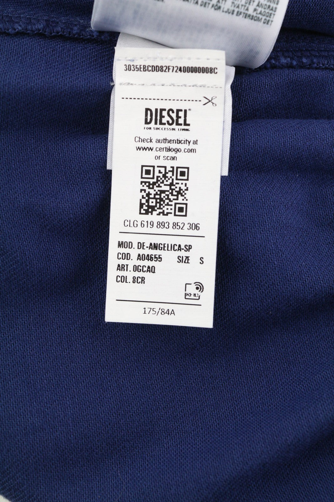 DIESEL De-Angelica-SP Women Dress S Blue Long Sleeve Full Zip Pockets RRP295