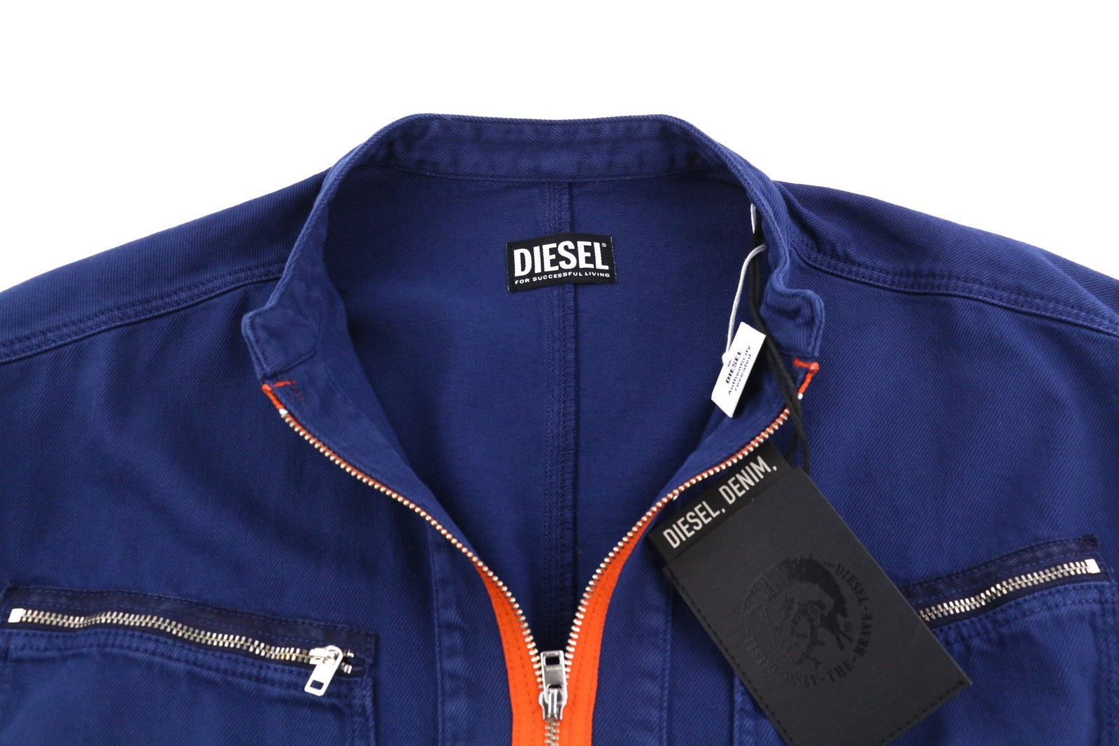 DIESEL De-Angelica-SP Women Dress S Blue Long Sleeve Full Zip Pockets RRP295