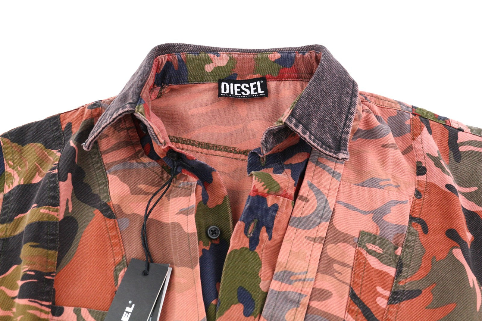 DIESEL D-Vittoria Womens Dress 2XS Long Sleeve Belted Camouflage RRP€350