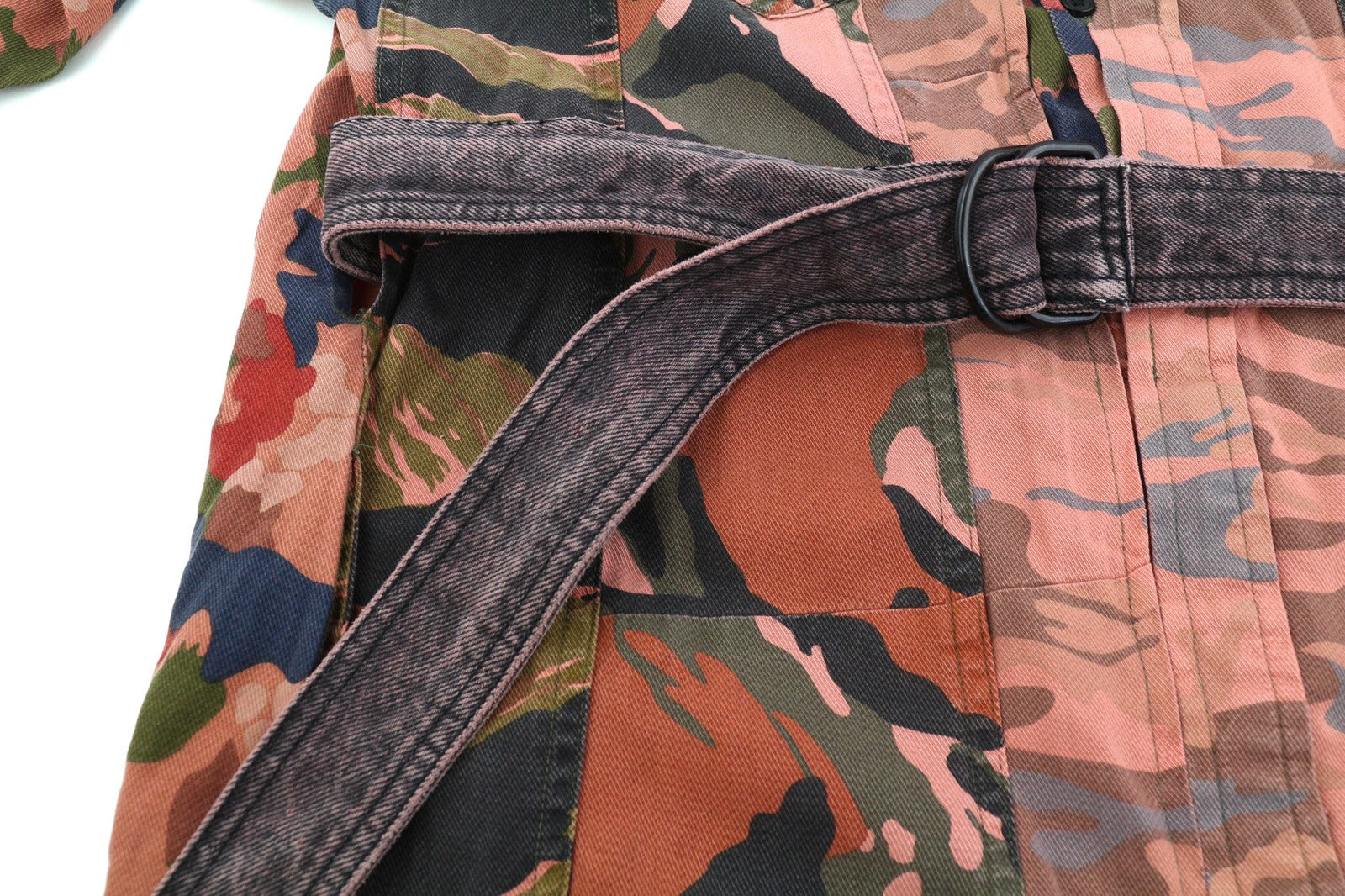 DIESEL D-Vittoria Womens Dress 2XS Long Sleeve Belted Camouflage RRP€350