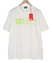DIESEL T-Just-E19 Mens T-Shirt 2XL Short Sleeve Crew Neck Front  Tricot White