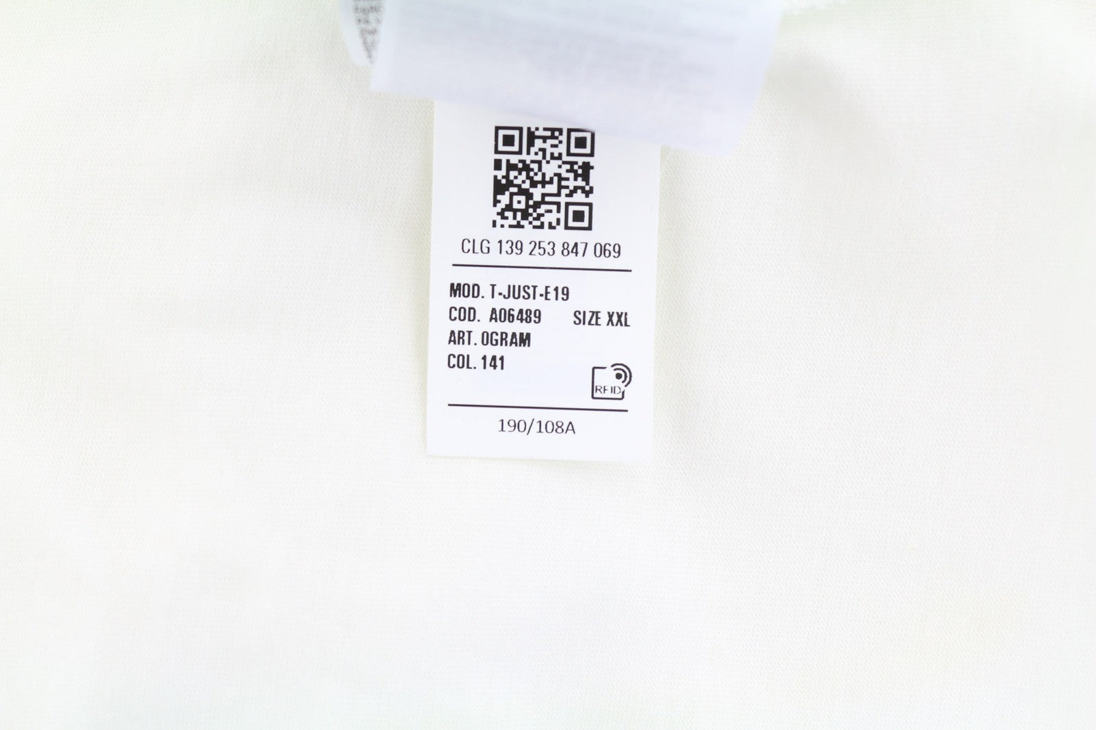 DIESEL T-Just-E19 Mens T-Shirt 2XL Short Sleeve Crew Neck Front  Tricot White