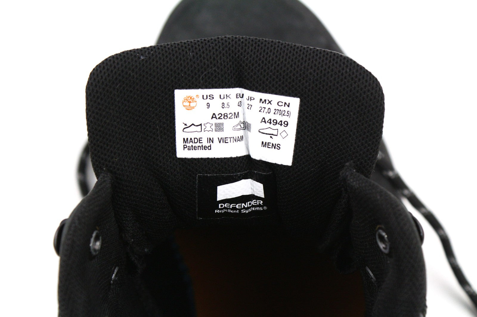 TIMBERLAND A282M-A4949 Mens Trainers EU43/43.5 Black Leather Low-Top Leisure