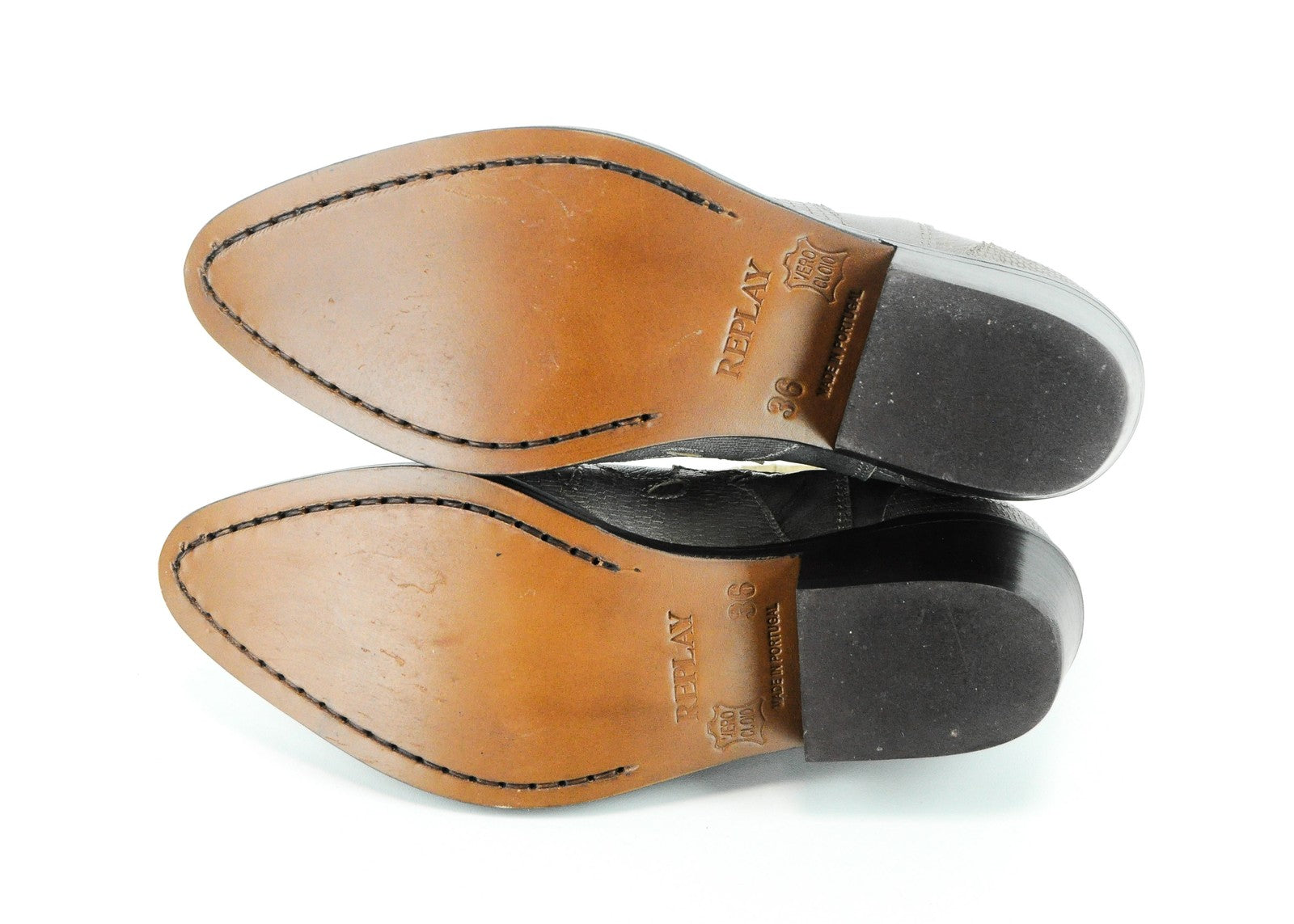 REPLAY Womens Cowboy Boots EU36 Brown Silver Suede Pattern Leather Ankle