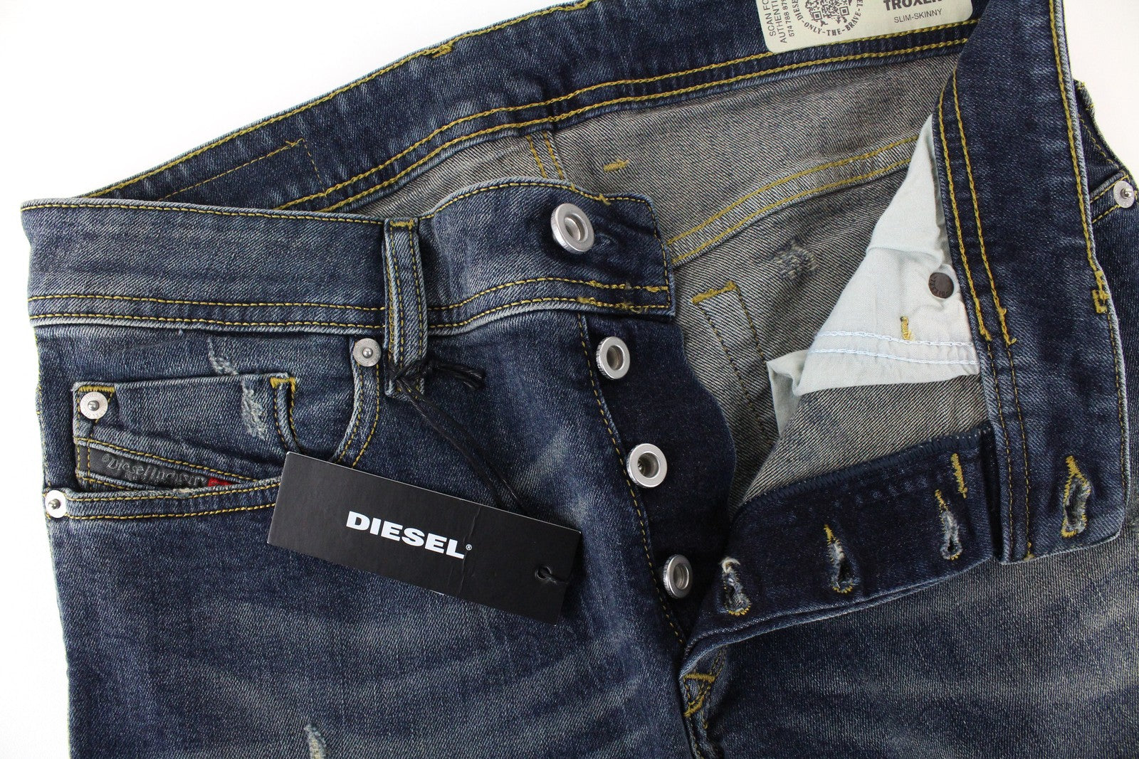 DIESEL Troxer R9CG6 Mens Jeans W28/L34 Dark Blue Skinny Slim  Cotton