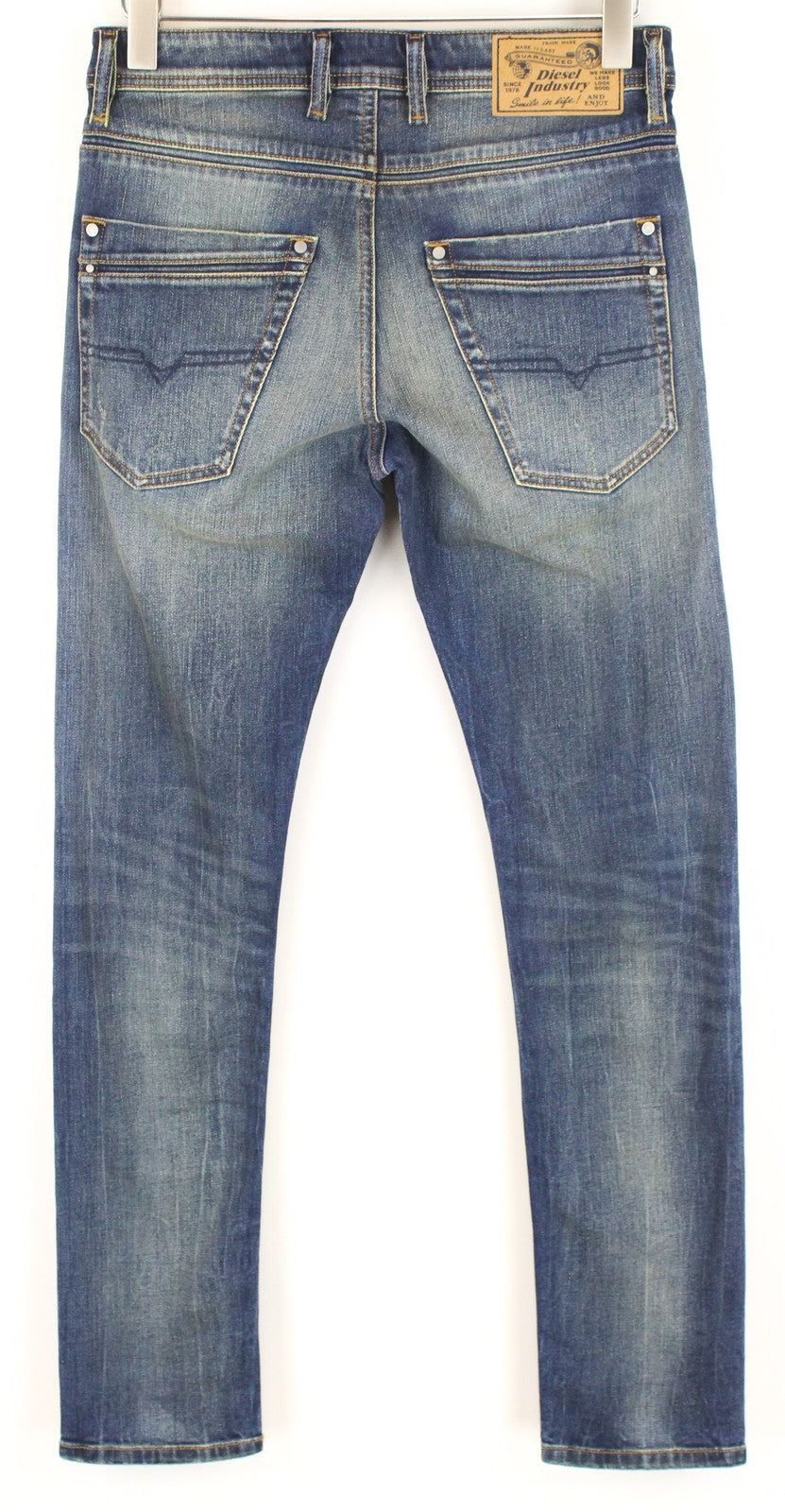DIESEL Krayver R6ZD4 Mens Jeans W28/L32 Blue Slim Carrot  Ripped Cotton