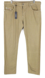 DIESEL Buster R99S6 Mens Jeans W38 Brown Slim Tapered Cotton Stretchy 5-Pocket