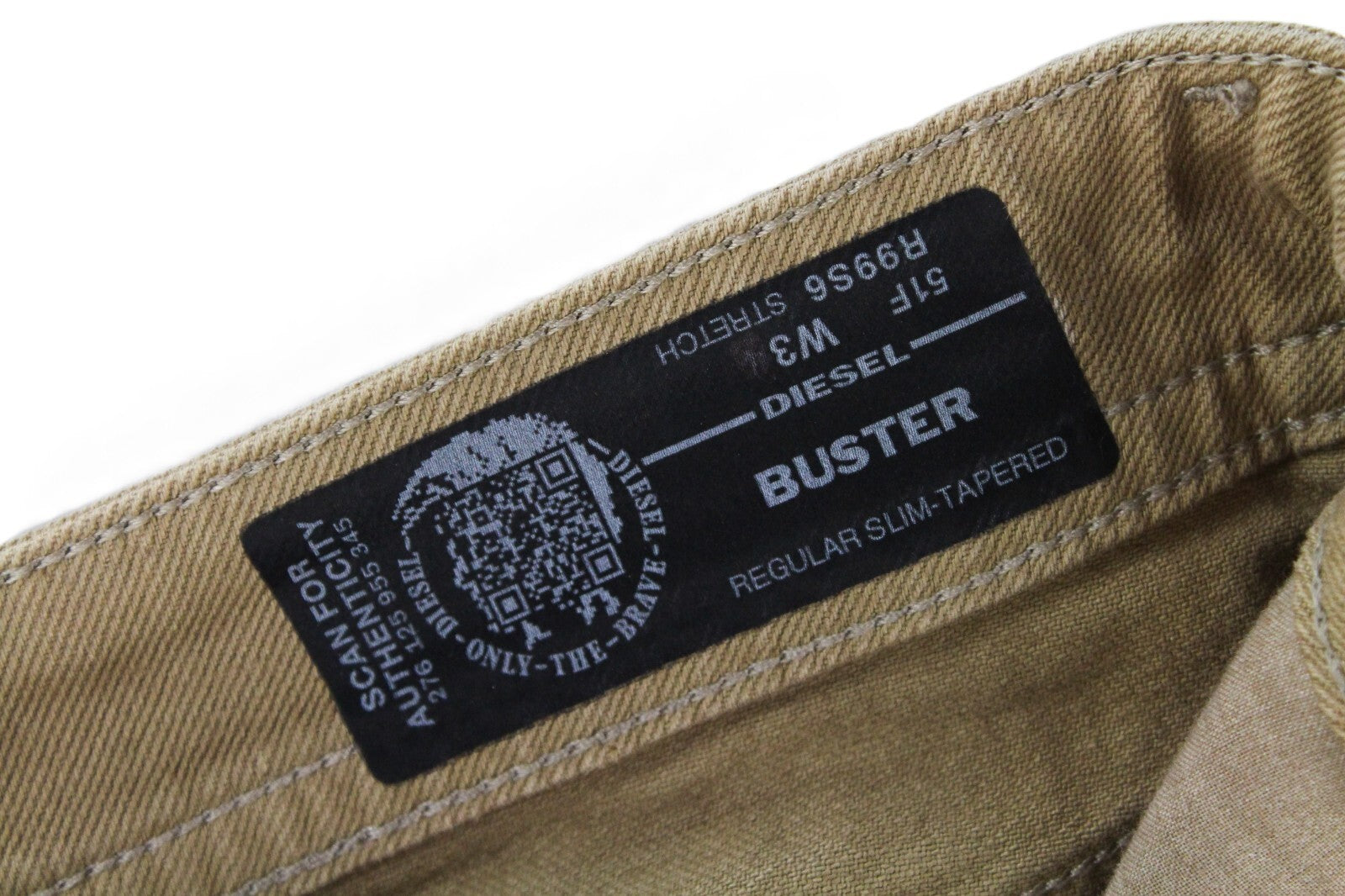 DIESEL Buster R99S6 Mens Jeans W38 Brown Slim Tapered Cotton Stretchy 5-Pocket