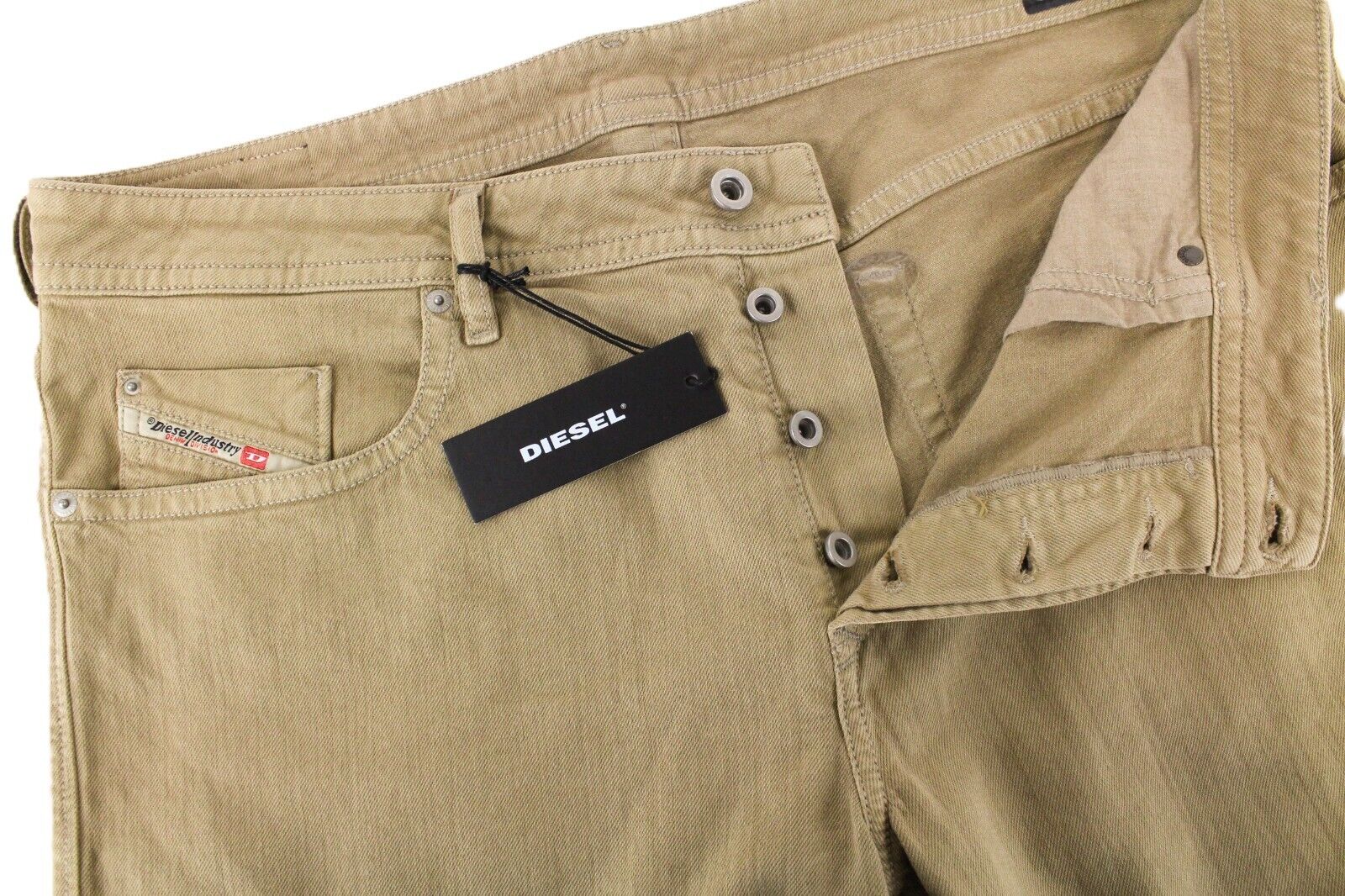 DIESEL Buster R99S6 Mens Jeans W38 Brown Slim Tapered Cotton Stretchy 5-Pocket