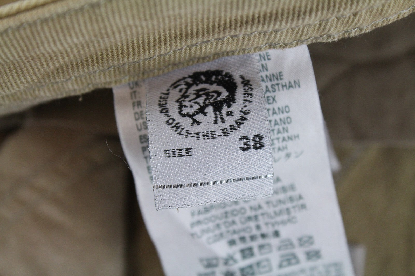 DIESEL Buster R99S6 Mens Jeans W38 Brown Slim Tapered Cotton Stretchy 5-Pocket