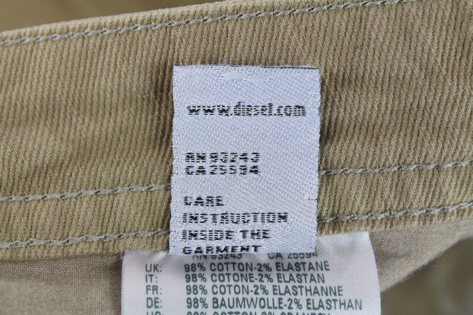 DIESEL Buster R99S6 Mens Jeans W38 Brown Slim Tapered Cotton Stretchy 5-Pocket
