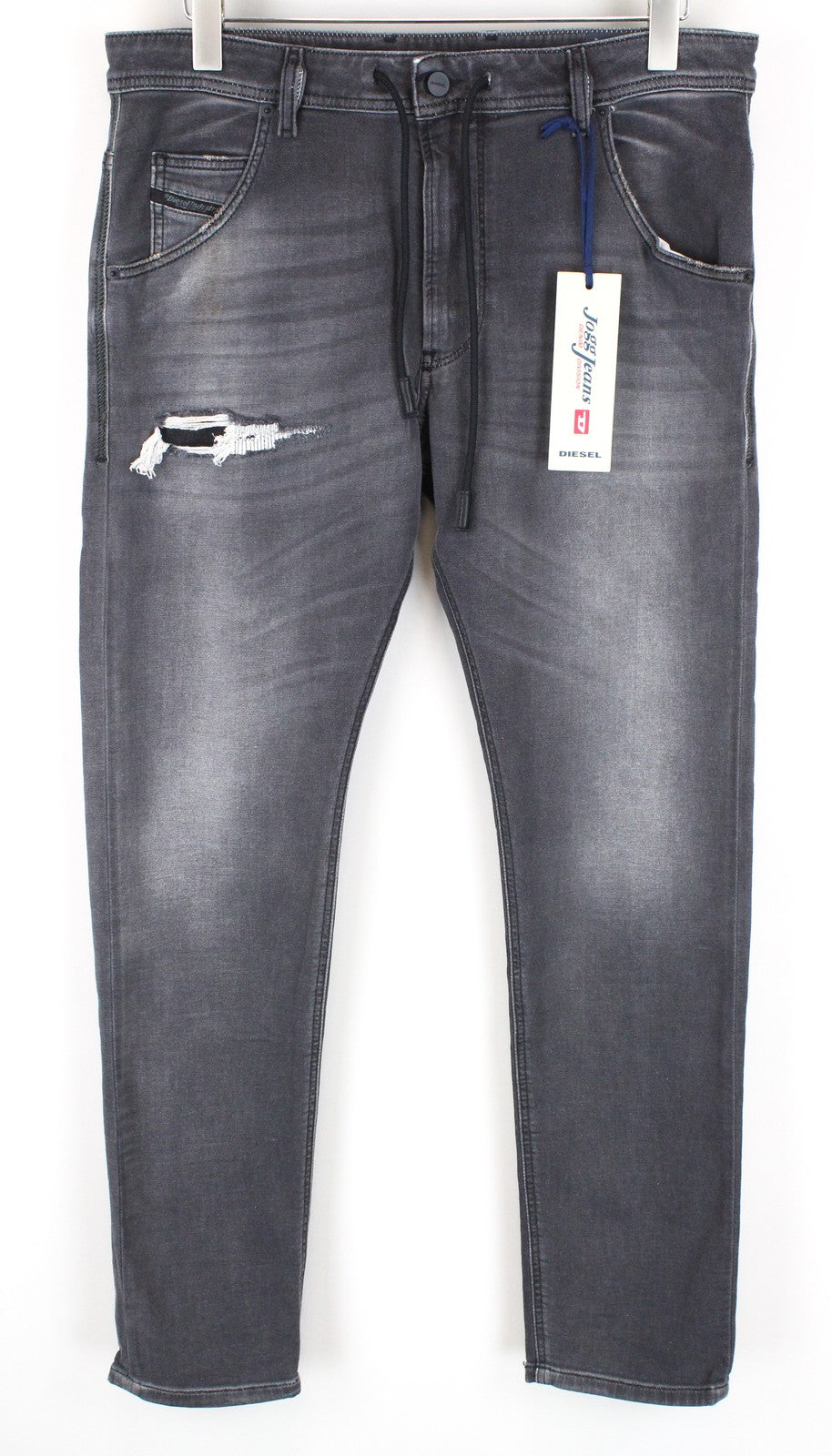 DIESEL Krooley CB-NE 069EM Mens Jeans W28 Grey Jogg Sweat Slim  Distressed