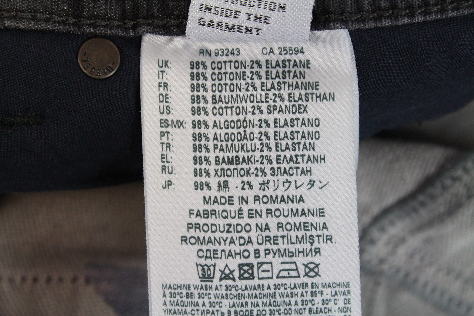 DIESEL Krooley CB-NE 069EM Mens Jeans W28 Grey Jogg Sweat Slim  Distressed