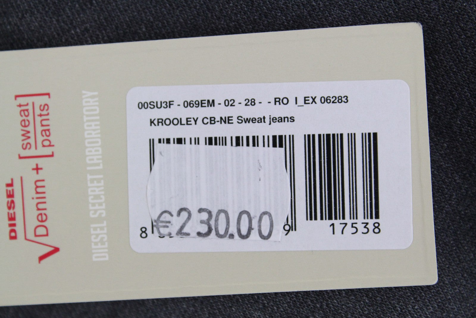 DIESEL Krooley CB-NE 069EM Mens Jeans W28 Grey Jogg Sweat Slim  Distressed